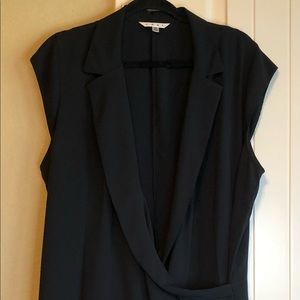 Cabi Oragami black faux wrap vest